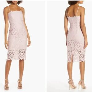 BARDOT Lina Lace Sheath Cocktail Dress Pink Rose Sz 8/M NWOT